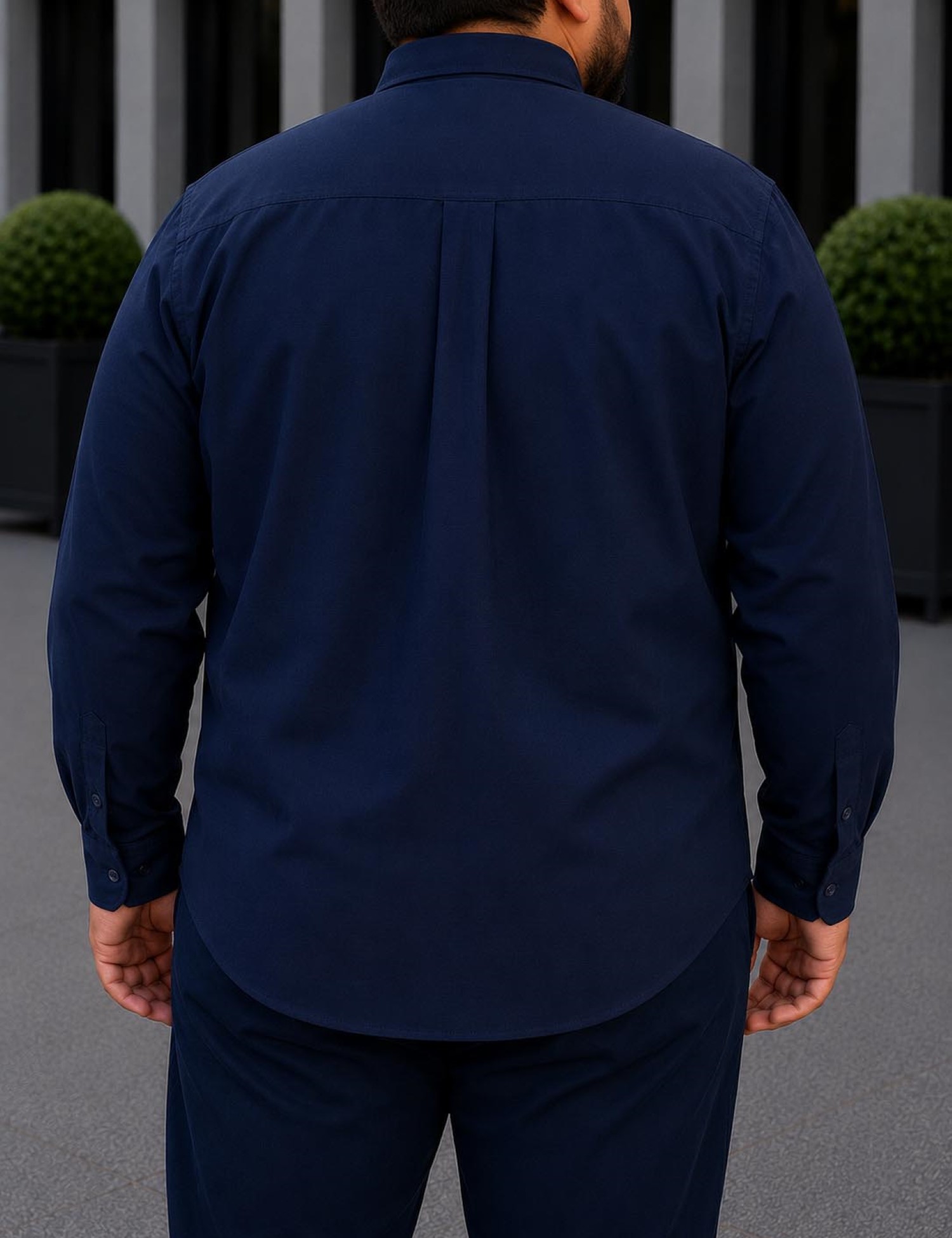 Ανδρικό μπλε κλασικό πουκάμισο Oxford Plus Size CA2524 φωτογραφία